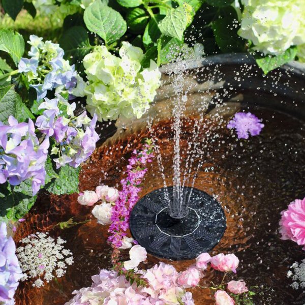 Solar fountain with 5 attachments