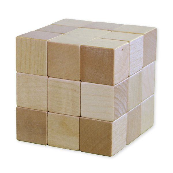 Wooden Soma Cube 60 x 60 mm, bag of 7 cube figures
