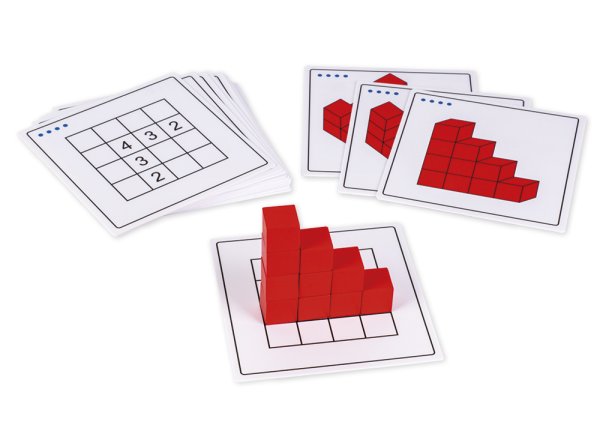 Spatial building "From 2D to 3D", 47 pcs. In a wooden box