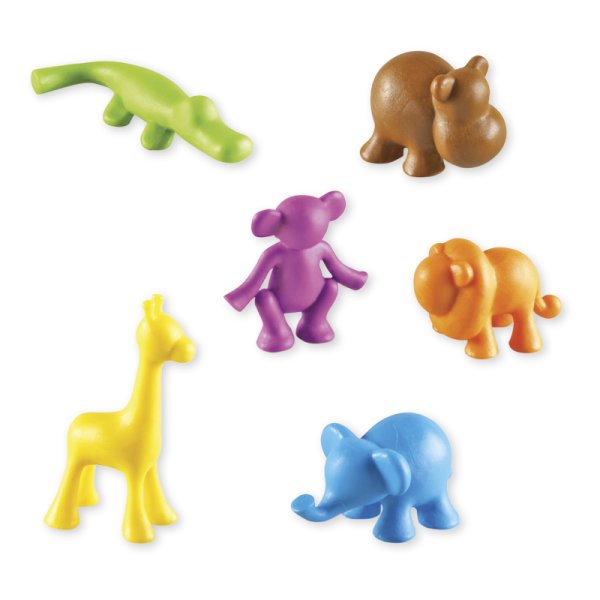 Set Jungle Animals, Assorted Colours, 72 pieces, in a Tin