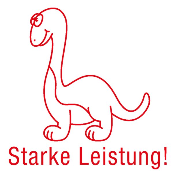 "Perpetuum" Silkscreen Stamp Dino "Starke Leistung!" ("Great Job!")