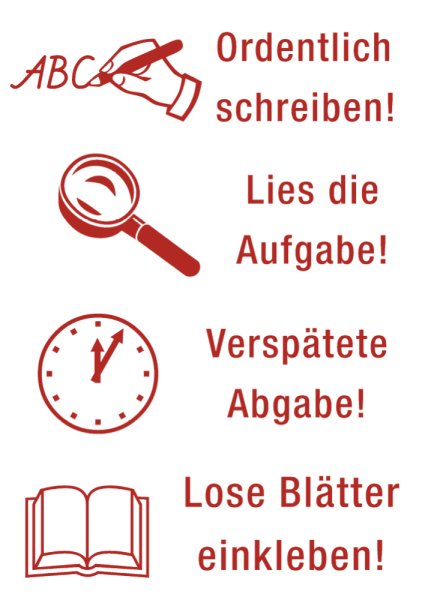 "Perpetuum" Silkscreen Stamp 4 in 1 "Verpätete Abgabe" ("Handed in Late")
