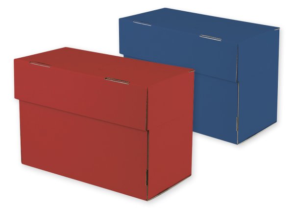 Cardboard A6 Filing Box with Folding Lid, coloured