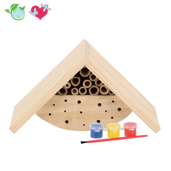 Wild bee hotel for painting, wooden