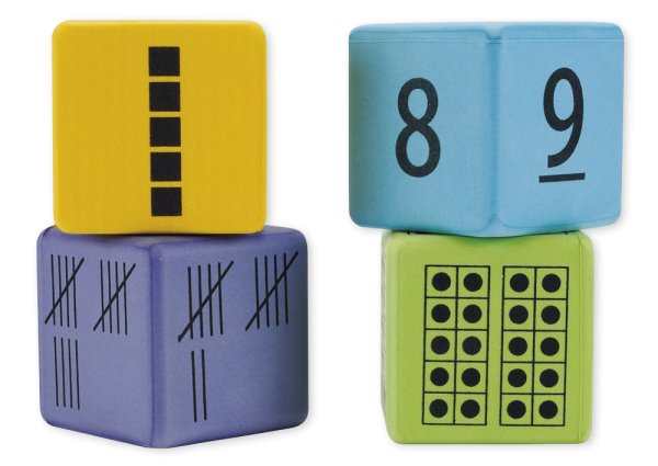 "Numbers Representation" Silent Dice Set, 16 pcs.
