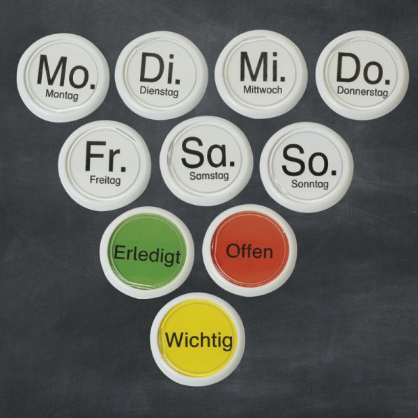 Weekday Magnets, 10 pcs. in box