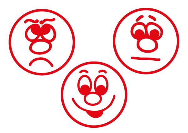 "Perpetuum" TimeTEX Silkscreen Stamp Set "Faces", 3 pcs.