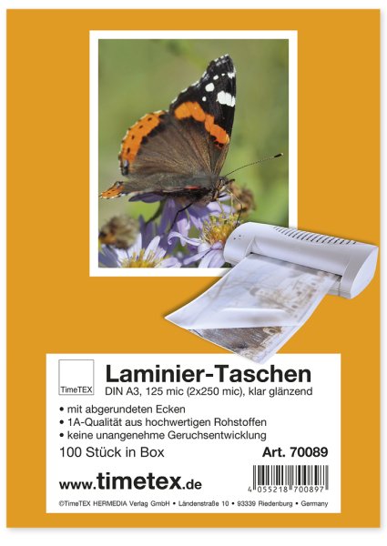 Laminating Pouches A3 2x125 mic gloss finish, 100 pcs.