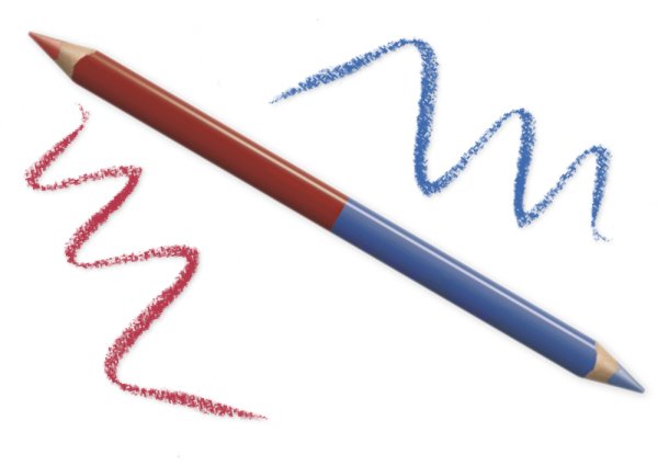 Syllable Pen with Double Tip red/blue, 3 edge, 10 mm ø
