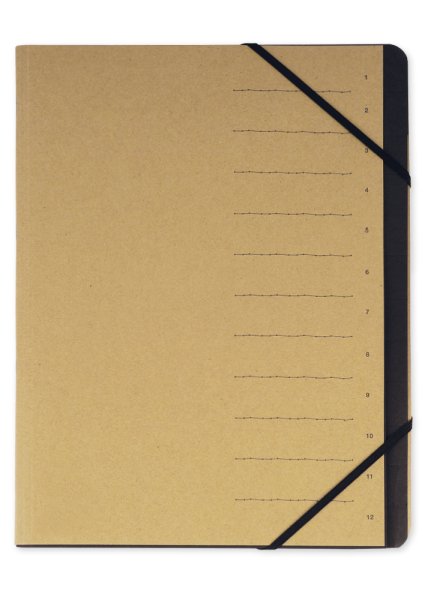 Multi-compartmental folder 1-12 "Natura", with elastic closure