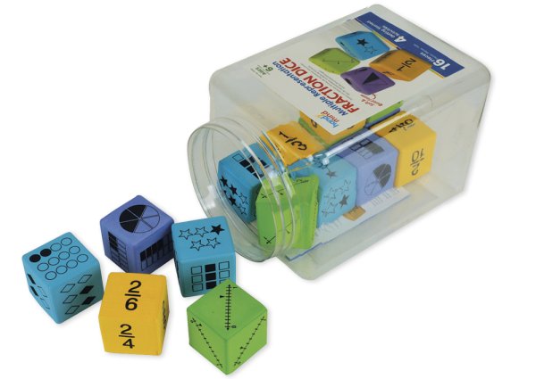 Set Silent Dice "Fractions" 4.3 cm, 16 pcs.
