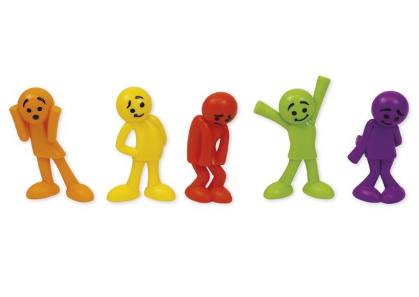 Set of emotion figures, assorted colours, 54 pcs. in box