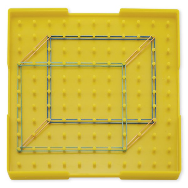 Geometry Board Double-Sided (11x11 Pins), 23x23 cm, yellow