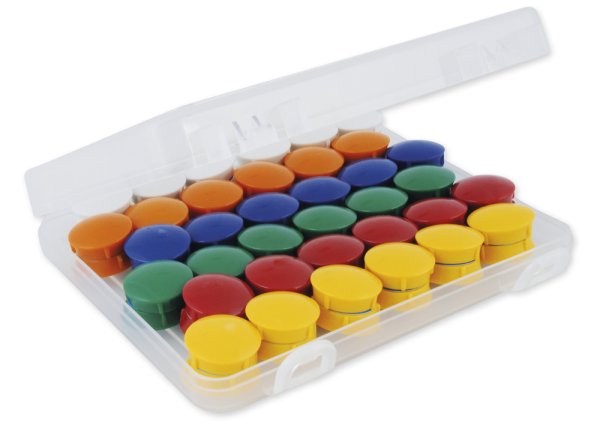 Set of Adhesive Magnets 21mm ø in box, 72 pcs.