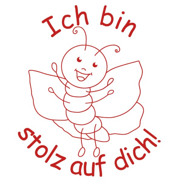 "Perpetuum" Silkscreen Stamp "Ich bin stolz auf dich" ("I'm Proud of You"), round