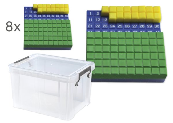 Class Set of Hundred Pegboards, 8 pcs., in a box