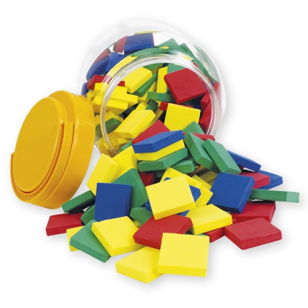 Silent Chips, Square, 200 pcs. in a jar, assorted colours