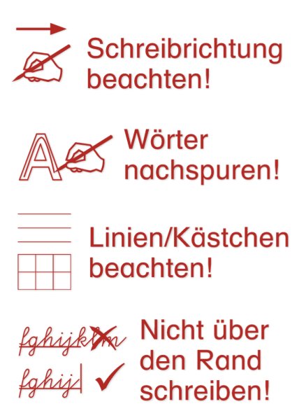 "Perpetuum" Silkscreen Stamp, 4 in 1 "Schreibrichtung beachten" (Pay attention to writing direction)