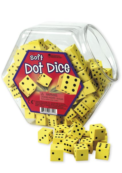 Silent Game Dice Set 200 pcs.., 17 mm, with dots