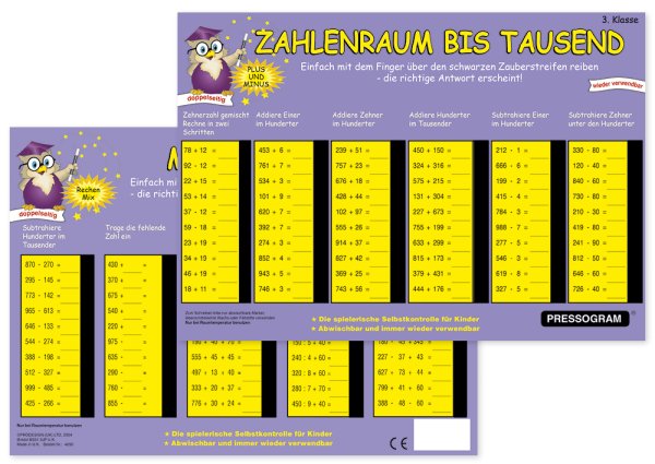 TimeTEX Magic Board "Mathematics" Number Range up to 1,000