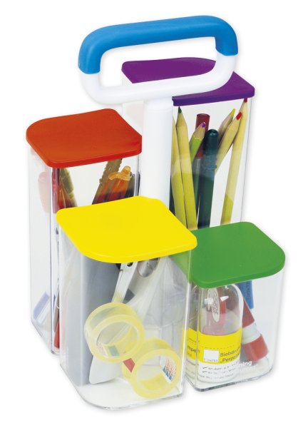 Table Organiser "Transparent", Plastic, with Lid, 4 pcs.