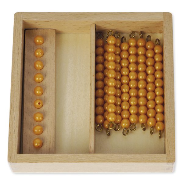TimeTEX Box with Tens Bars and Unit Beads, individual Beads "Montessori Premium"