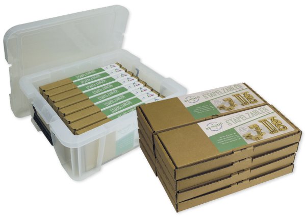 Class Set Stackable Numbers natural colours, 8 pcs. in stacking box