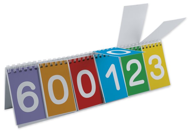 Cardboard Flap Flipchart, Decimal Numbers 0-9