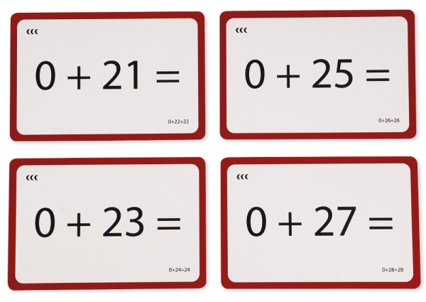 Maths flashcards "Addition problems", 249 pcs. In cardboard box