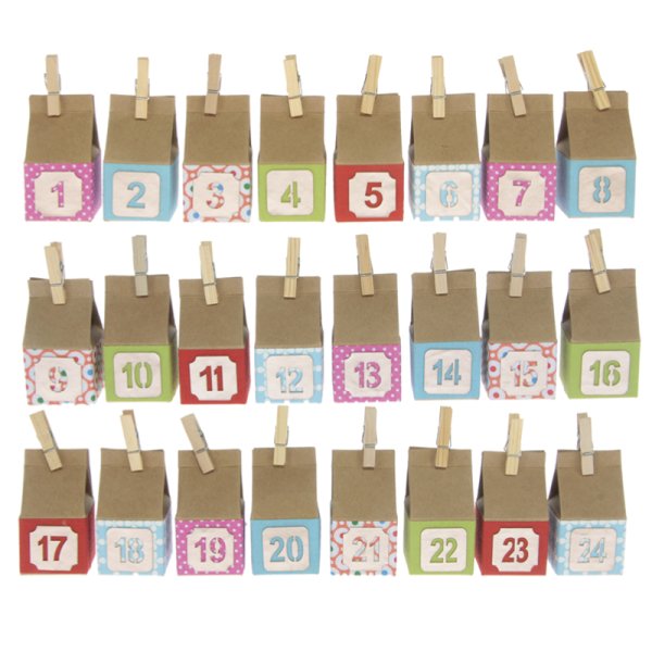 Bastelset "Weihnachtskalender ohne Kleben", 72-tlg.