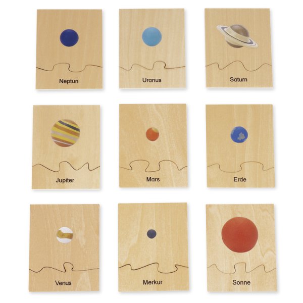 TimeTEX Solar System, set made of wooden, German "Montessori Premium"
