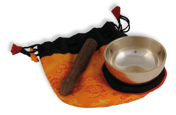 Singing Bowl in embroidered bag, 7.5 cm ø, approx. 160 g
