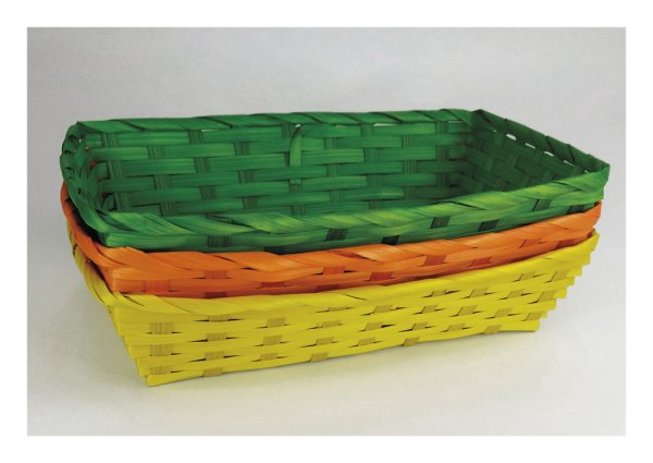 Set Material Baskets, bamboo, coloured, 3 pcs.