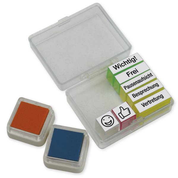 Organiser Stamps With Ink Pad, 9 pcs., in box