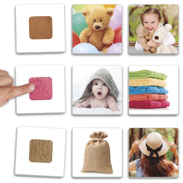 Material tactile game, 34 pieces