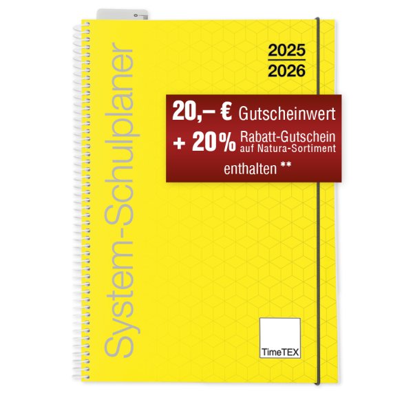 TimeTEX System School Planner A4 ring binder, yellow, 2025/2026