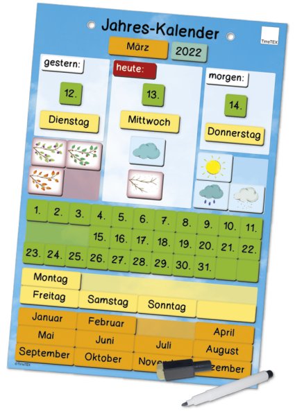TimeTEX Year Calendar, magnetic, approx. 28 x 41 cm