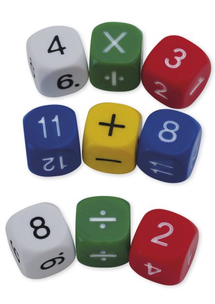 Maths Dice 10 pcs., 16 mm