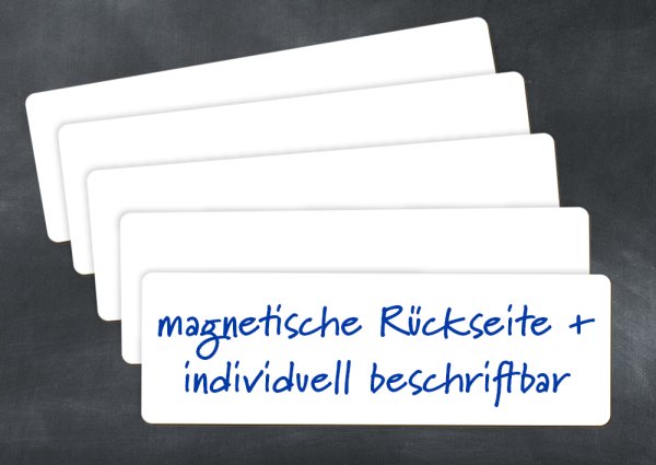 Whiteboard signs, magnetic, 9,3x29,5 cm, 5 pcs.