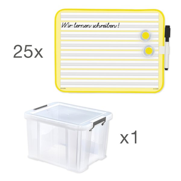 Class Set of Prima-Colori Writing Practice Whiteboards, Magnetic, set of 25 in a box