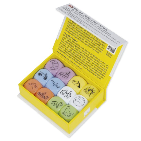 Dice Set "Weltreise" 12 pcs., 20 mm in box