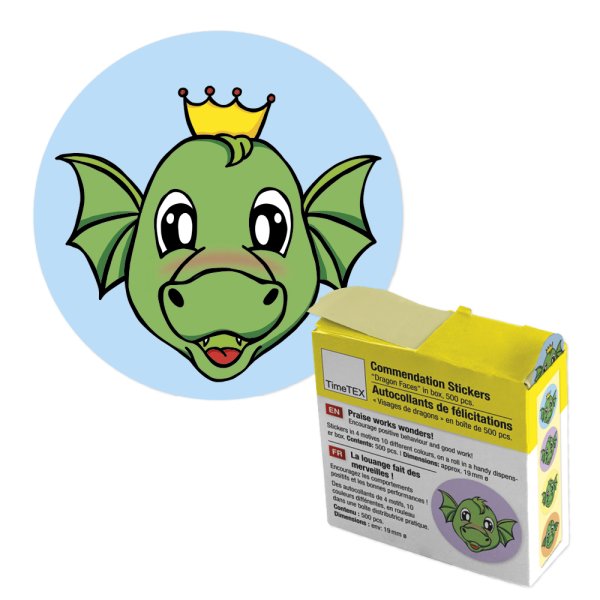 Commendation stickers "dragon" in a dispenser box, 500 pcs