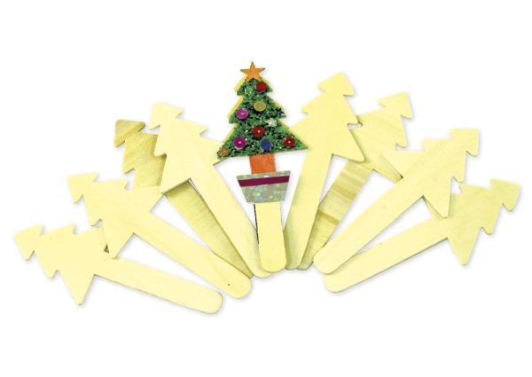 Weihnachtsbaum-Holzstecker, 10-tlg.