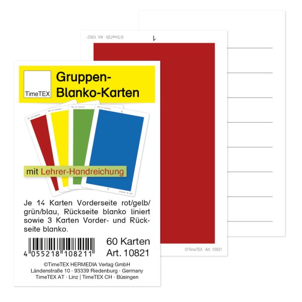 TimeTEX Group Blank Cards, 60 pcs. in a case