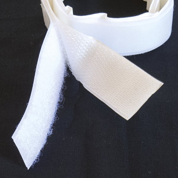 TimeTEX Self-Adhesive Velcro, white, 1 m