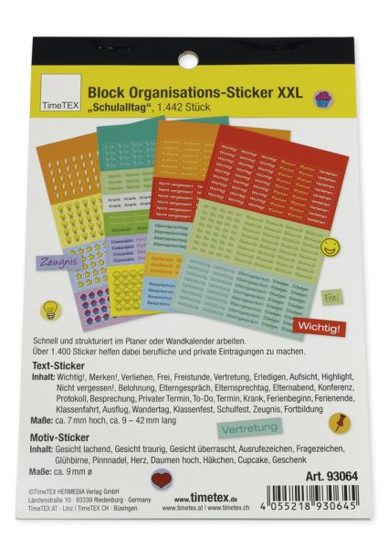 Block Organisation Stickers XXL "Everyday School Life", 1,442 pcs.