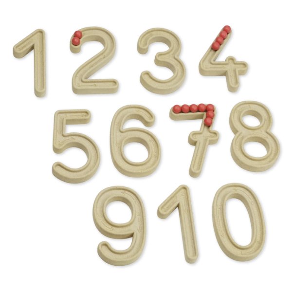 Set of Numbers 1-10, 7 cm with grooved channel and balls