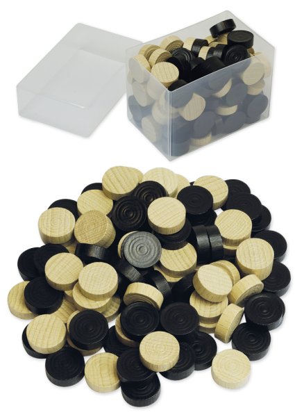 Wooden Game Token, natural/black, 21 mm ø, 100 pcs.