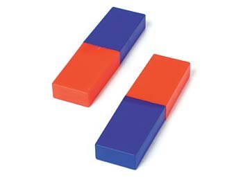 Bar Magnet, covered in plastic, 8 cm long, 2 pcs.