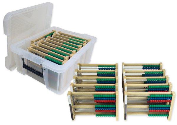 Class Set Montessori Abacus, 7-rows, 10 pcs., in stacking box "Montessori Premium"